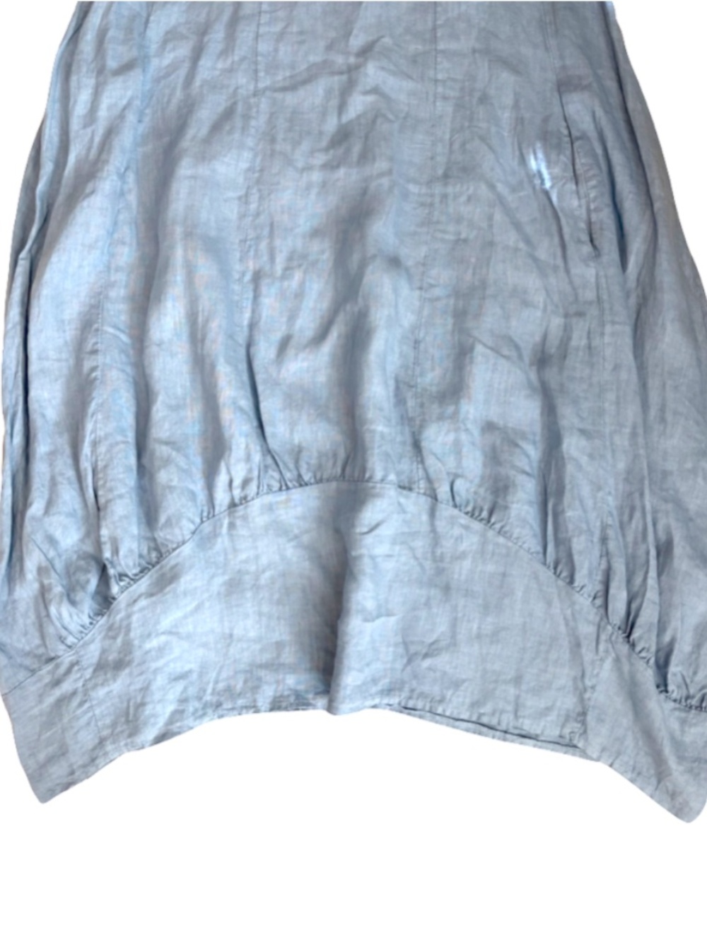 Made in Italy women dress size L linen blue maxi tulip tank - Picture 7 of 11